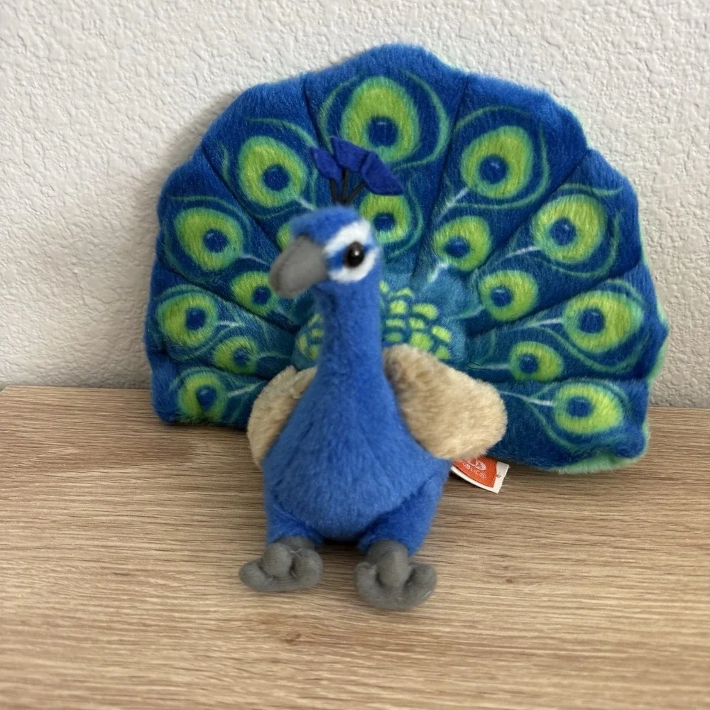 Wild Republic Peacock Plush Stuffed Animal 2020 Blue Green Soft Toy 12